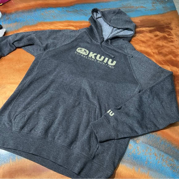 KUIU Ultralight Hunting block logo Gray Pullover Sweatshirt Hoodie large - Picture 1 of 10
